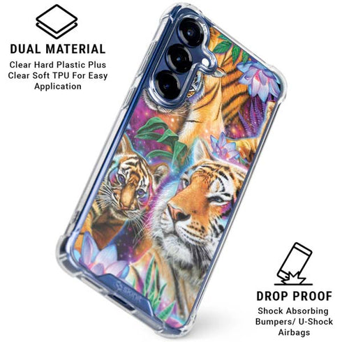 Daydream Galaxy Tigers by Sheena Pike Galaxy S25 Clear Case